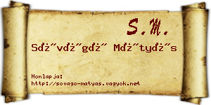 Sóvágó Mátyás névjegykártya